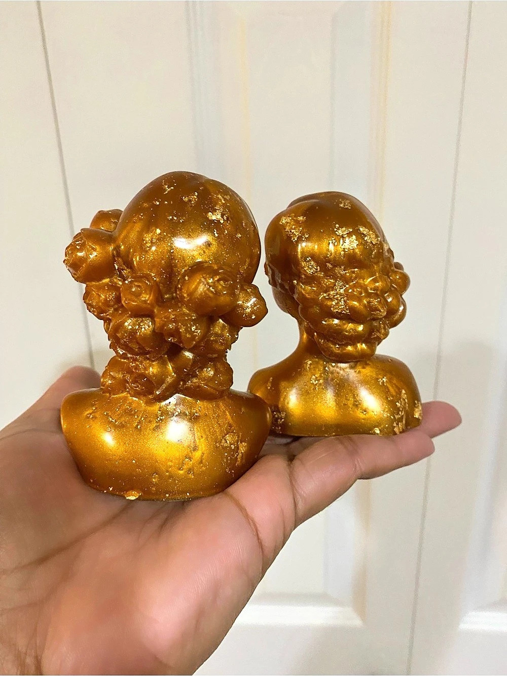 Red Gold Resin Bust Sculpture Goddess, Set - Picture 4 of 13